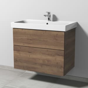 Sanipa 3way Keramikwaschtisch ProSmart mit Waschtischunterschrank 80 x 47 cm, mit 2 Auszügen