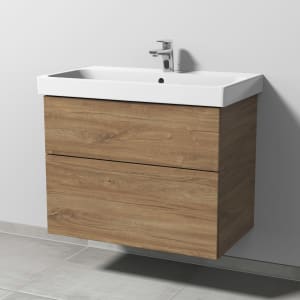 Sanipa 3way Keramikwaschtisch ProSmart mit Waschtischunterschrank 80 x 47 cm, mit 2 Auszügen