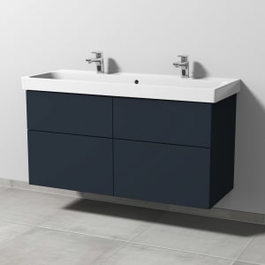 Sanipa 3way Keramik Doppelwaschtisch ProSmart mit Waschtischunterschrank 120 x 47 cm, mit 4 Auszügen