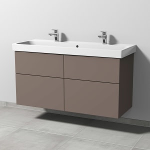 Sanipa 3way Keramik Doppelwaschtisch ProSmart mit Waschtischunterschrank 120 x 47 cm, mit 4 Auszügen