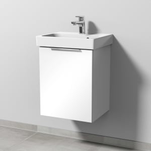 Sanipa 3way Keramikwaschtisch ProSmart mit Waschtischunterschrank 45 x 37 cm, Türanschlag links