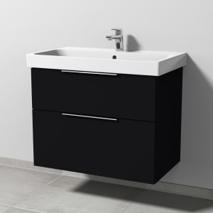 Sanipa 3way Keramikwaschtisch ProSmart mit Waschtischunterschrank 80 x 47 cm, mit 2 Auszügen