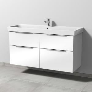 Sanipa 3way Keramikwaschtisch ProSmart mit Waschtischunterschrank 120 x 47 cm, mit 4 Auszügen
