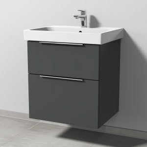 Sanipa 3way Keramikwaschtisch ProSmart mit Waschtischunterschrank 60 x 47 cm, mit 2 Auszügen