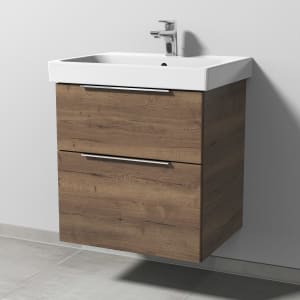 Sanipa 3way Keramikwaschtisch ProSmart mit Waschtischunterschrank 60 x 47 cm, mit 2 Auszügen