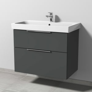 Sanipa 3way Keramikwaschtisch ProSmart mit Waschtischunterschrank 80 x 47 cm, mit 2 Auszügen