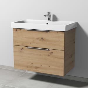 Sanipa 3way Keramikwaschtisch ProSmart mit Waschtischunterschrank 80 x 47 cm, mit 2 Auszügen