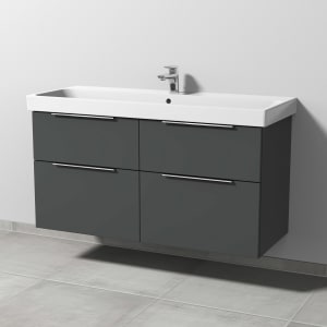 Sanipa 3way Keramikwaschtisch ProSmart mit Waschtischunterschrank 120 x 47 cm, mit 4 Auszügen