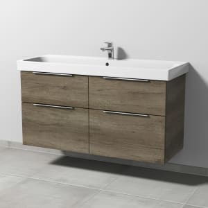 Sanipa 3way Keramikwaschtisch ProSmart mit Waschtischunterschrank 120 x 47 cm, mit 4 Auszügen