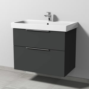 Sanipa 3way Keramikwaschtisch ProSmart mit Waschtischunterschrank 80 x 47 cm, mit 2 Auszügen