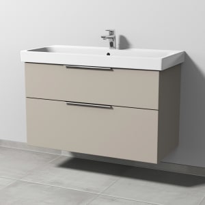 Sanipa 3way Keramikwaschtisch ProSmart mit Waschtischunterschrank 100 x 47 cm, mit 2 Auszügen