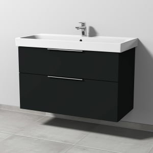 Sanipa 3way Keramikwaschtisch ProSmart mit Waschtischunterschrank 100 x 47 cm, mit 2 Auszügen