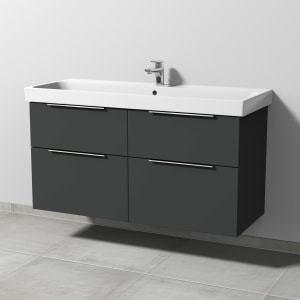 Sanipa 3way Keramikwaschtisch ProSmart mit Waschtischunterschrank 120 x 47 cm, mit 4 Auszügen