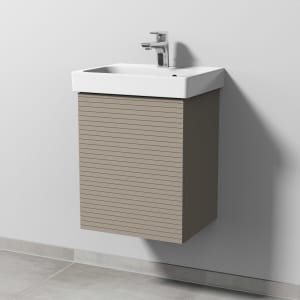 Sanipa 3way-Struktur Keramikwaschtisch ProSmart mit Waschtischunterschrank 45 x 37 cm, Türanschlag links