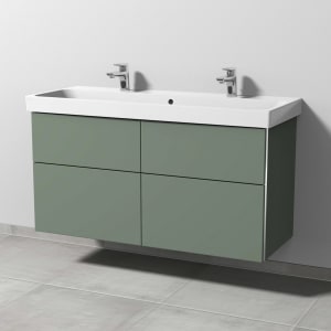 Sanipa 3way Keramik Doppelwaschtisch ProSmart mit Waschtischunterschrank 120 x 47 cm, mit 4 Auszügen
