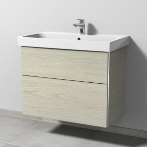 Sanipa 3way Keramikwaschtisch ProSmart mit Waschtischunterschrank 80 x 47 cm, mit 2 Auszügen