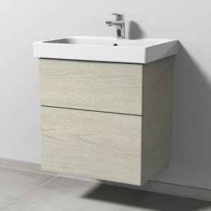 Sanipa 3way Keramikwaschtisch ProSmart mit Waschtischunterschrank 60 x 47 cm, mit 2 Auszügen