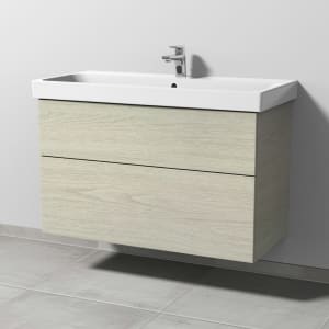 Sanipa 3way Keramikwaschtisch ProSmart mit Waschtischunterschrank 100 x 47 cm, mit 2 Auszügen