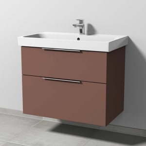 Sanipa 3way Keramikwaschtisch ProSmart mit Waschtischunterschrank 80 x 47 cm, mit 2 Auszügen