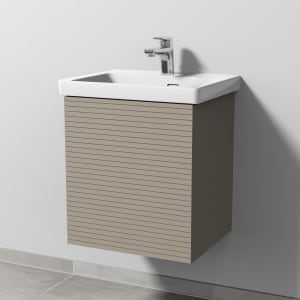 Sanipa 3way-Struktur Keramikwaschtisch Subway 3.0 mit Waschtischunterschrank 50 x 40 cm, Türanschlag links