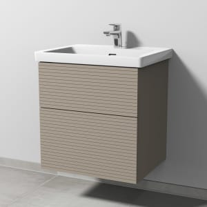 Sanipa 3way-Struktur Keramikwaschtisch Subway 3.0 mit Waschtischunterschrank 60 x 47 cm, mit 2 Auszügen