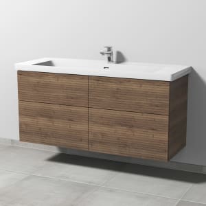 Sanipa 3way-Struktur Keramikwaschtisch Subway 3.0 mit Waschtischunterschrank 130 x 47 cm, mit 4 Auszügen