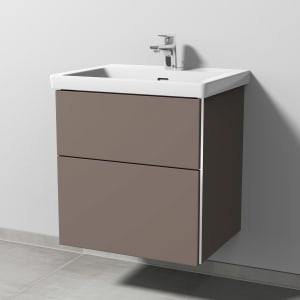 Sanipa 3way Keramikwaschtisch Subway 3.0 mit Waschtischunterschrank 60 x 47 cm, mit 2 Auszügen