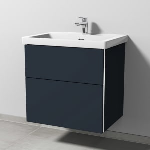 Sanipa 3way Keramikwaschtisch Subway 3.0 mit Waschtischunterschrank 65 x 47 cm, mit 2 Auszügen