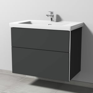 Sanipa 3way Keramikwaschtisch Subway 3.0 mit Waschtischunterschrank 80 x 47 cm, mit 2 Auszügen