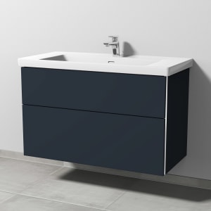 Sanipa 3way Keramikwaschtisch Subway 3.0 mit Waschtischunterschrank 100 x 47 cm, mit 2 Auszügen