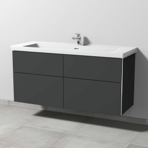 Sanipa 3way Keramikwaschtisch Subway 3.0 mit Waschtischunterschrank 130 x 47 cm, mit 4 Auszügen