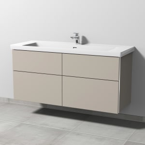 Sanipa 3way Keramikwaschtisch Subway 3.0 mit Waschtischunterschrank 130 x 47 cm, mit 4 Auszügen