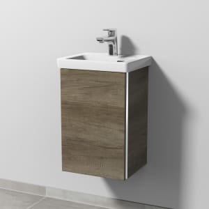 Sanipa 3way Keramikwaschtisch Subway 3.0 mit Waschtischunterschrank 37 x 30,5 cm, Türanschlag links