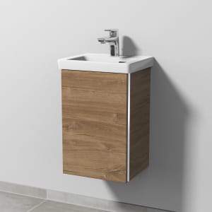 Sanipa 3way Keramikwaschtisch Subway 3.0 mit Waschtischunterschrank 37 x 30,5 cm, Türanschlag links