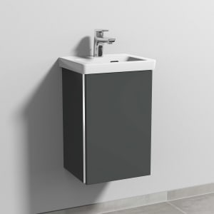 Sanipa 3way Keramikwaschtisch Subway 3.0 mit Waschtischunterschrank 37 x 30,5 cm, Türanschlag rechts