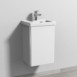 Sanipa 3way Keramikwaschtisch Subway 3.0 mit Waschtischunterschrank 37 x 30,5 cm, Türanschlag rechts