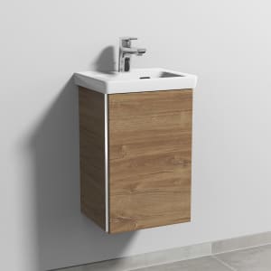 Sanipa 3way Keramikwaschtisch Subway 3.0 mit Waschtischunterschrank 37 x 30,5 cm, Türanschlag rechts