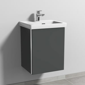 Sanipa 3way Keramikwaschtisch Subway 3.0 mit Waschtischunterschrank 45 x 37 cm, Türanschlag rechts