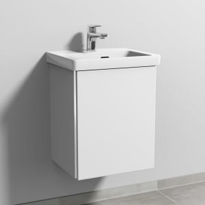 Sanipa 3way Keramikwaschtisch Subway 3.0 mit Waschtischunterschrank 45 x 37 cm, Türanschlag rechts