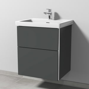 Sanipa 3way Keramikwaschtisch Subway 3.0 mit Waschtischunterschrank 55 x 44 cm, mit 2 Auszügen