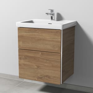 Sanipa 3way Keramikwaschtisch Subway 3.0 mit Waschtischunterschrank 55 x 44 cm, mit 2 Auszügen