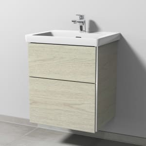 Sanipa 3way Keramikwaschtisch Subway 3.0 mit Waschtischunterschrank 55 x 44 cm, mit 2 Auszügen