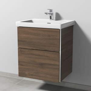 Sanipa 3way Keramikwaschtisch Subway 3.0 mit Waschtischunterschrank 55 x 44 cm, mit 2 Auszügen