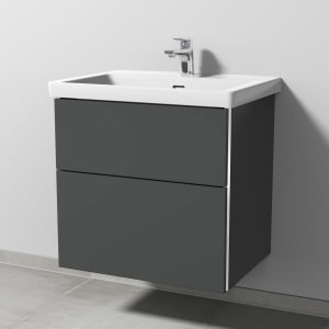 Sanipa 3way Keramikwaschtisch Subway 3.0 mit Waschtischunterschrank 65 x 47 cm, mit 2 Auszügen