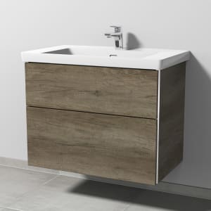 Sanipa 3way Keramikwaschtisch Subway 3.0 mit Waschtischunterschrank 80 x 47 cm, mit 2 Auszügen