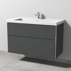 Sanipa 3way Keramikwaschtisch Subway 3.0 mit Waschtischunterschrank 100 x 47 cm, mit 2 Auszügen