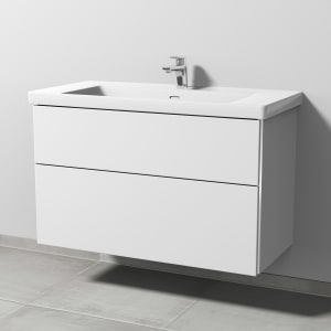 Sanipa 3way Keramikwaschtisch Subway 3.0 mit Waschtischunterschrank 100 x 47 cm, mit 2 Auszügen