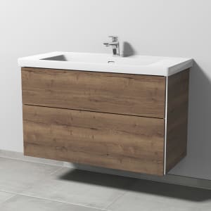 Sanipa 3way Keramikwaschtisch Subway 3.0 mit Waschtischunterschrank 100 x 47 cm, mit 2 Auszügen