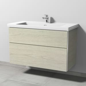 Sanipa 3way Keramikwaschtisch Subway 3.0 mit Waschtischunterschrank 100 x 47 cm, mit 2 Auszügen