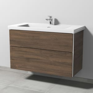 Sanipa 3way Keramikwaschtisch Subway 3.0 mit Waschtischunterschrank 100 x 47 cm, mit 2 Auszügen